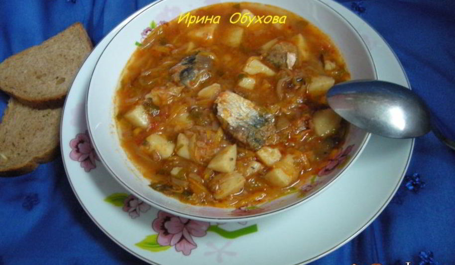 Рецепт борща с консервами по-камышински