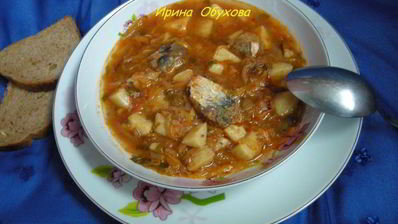 борщ с консервами по-камышински