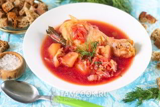 Борщ с курицей в мультиварке