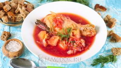 борщ с курицей в мультиварке