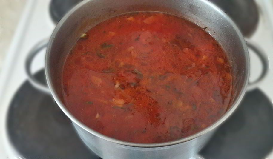 Рецепт борща с маринованными помидорами