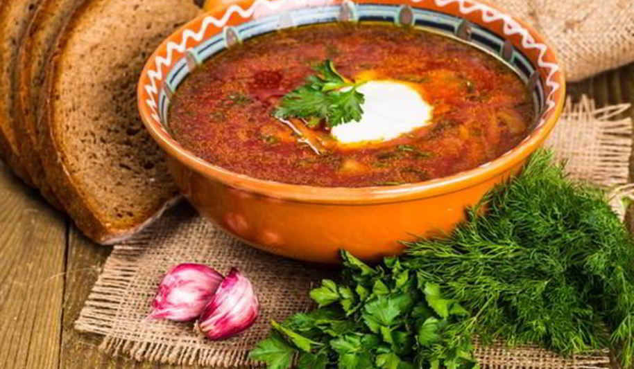 Рецепт борща с салом