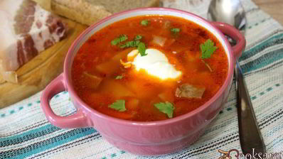 борщ с телячьим языком