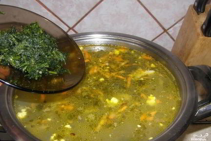 Борщ со щавелем и яйцом