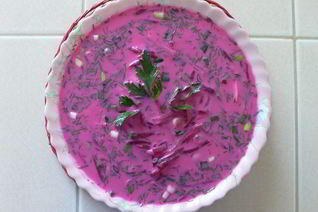 Холодный литовский борщ