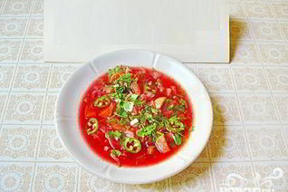 Летний борщ с кабачками