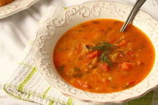 Постный борщ со свеклой