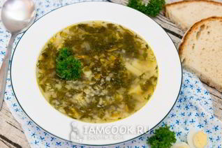 Постный зеленый борщ