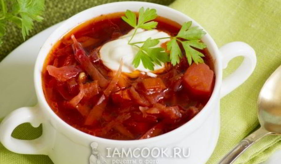 Рецепт вегетарианского борща с семечками