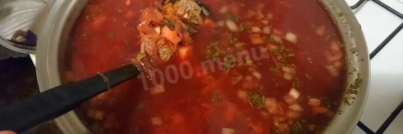 Вкусный борщ на пару в сковороде вок