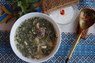 Зеленый борщ с крапивой