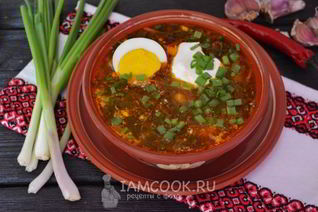 Зеленый борщ со щавелем и яйцом