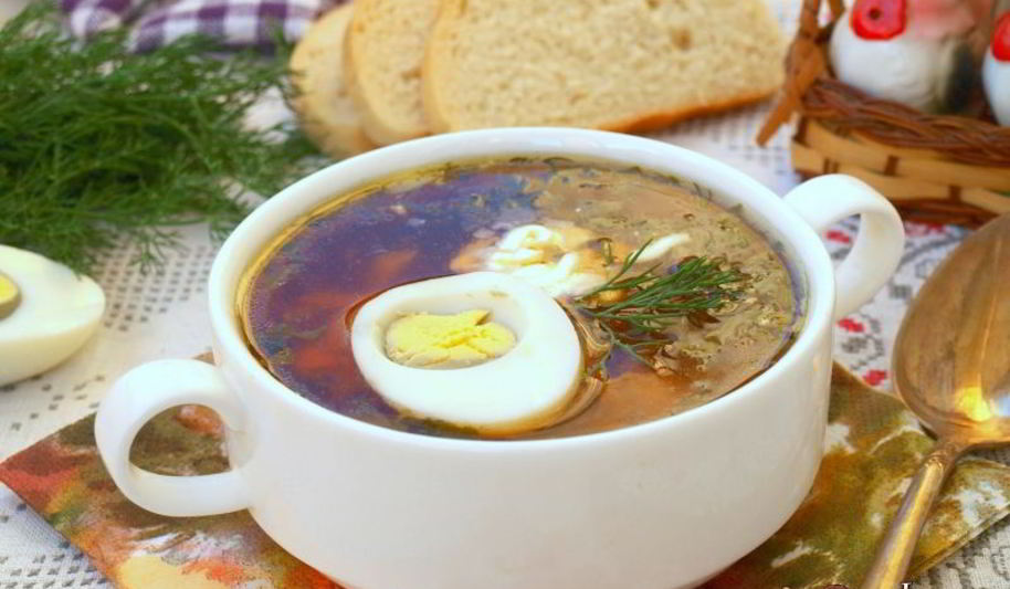 Рецепт зеленого борща со свеклой и зеленым горошком