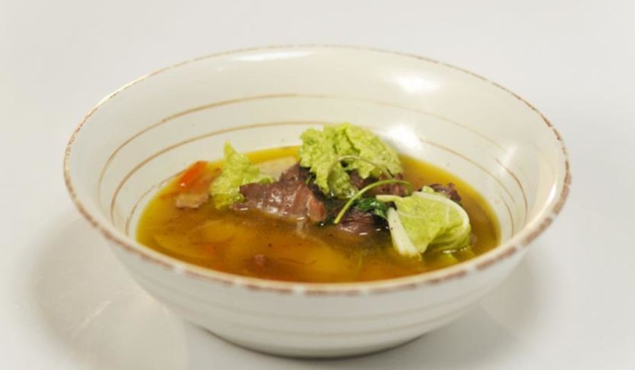 Рецепт бульона из копченой грудинки с желудочками