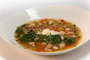 Гречневый суп с потрошками на курином бульоне