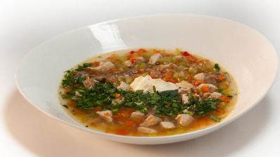 гречневый суп с потрошками на курином бульоне