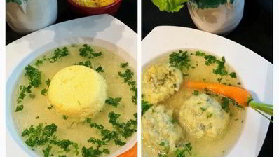 куриный бульон с клецками