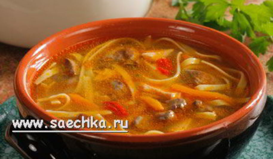 Рецепт лапши с куриной печенкой