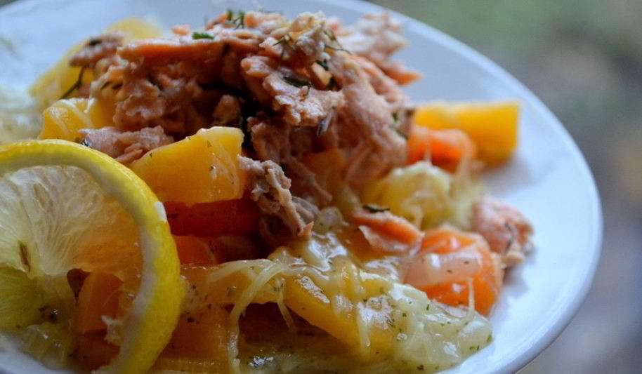 Рецепт овощного рагу на рыбном бульоне