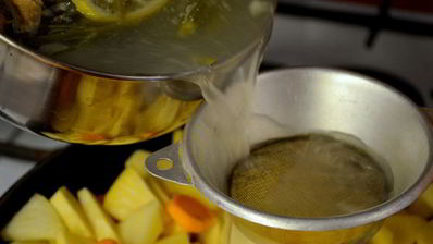 овощное рагу на рыбном бульоне