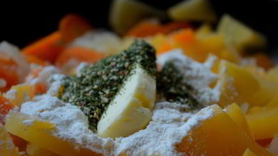 овощное рагу на рыбном бульоне