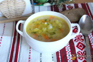 Перловый суп на курином бульоне