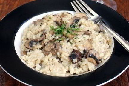 Ризотто на курином бульоне с грибами