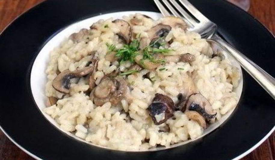Рецепт ризотто на курином бульоне с грибами