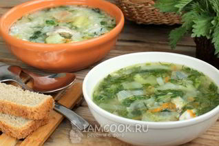 Суп с крапивой на курином бульоне