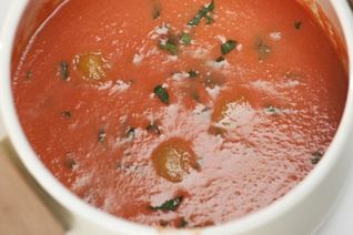 Гаспачо с апельсиновым льдом