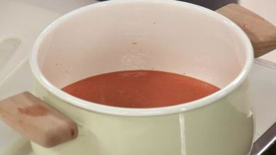 гаспачо с апельсиновым льдом