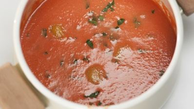 гаспачо с апельсиновым льдом