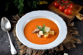 Гаспачо с печенью трески