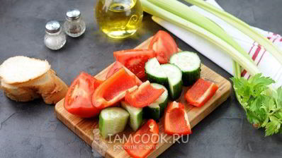 гаспачо с печенью трески