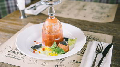 гаспачо с сорбетом из томатов