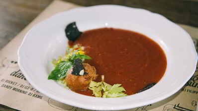 гаспачо с сорбетом из томатов