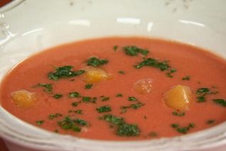 Суп Гаспачо с апельсиновым льдом