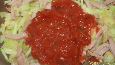 гороховый суп на баранине с кабачком и сарделькой