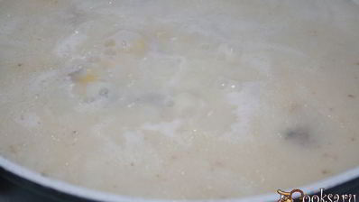 гороховый суп на баранине с кабачком и сарделькой