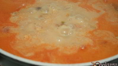 гороховый суп на баранине с кабачком и сарделькой