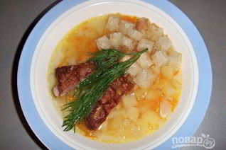 Гороховый суп на копченых ребрышках