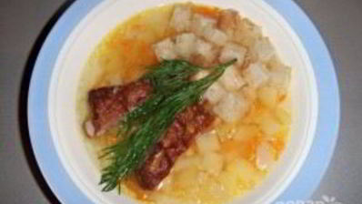 гороховый суп на копченых ребрышках