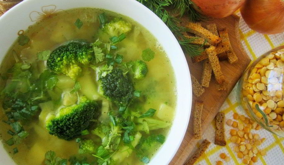 Рецепт горохового супа с брокколи
