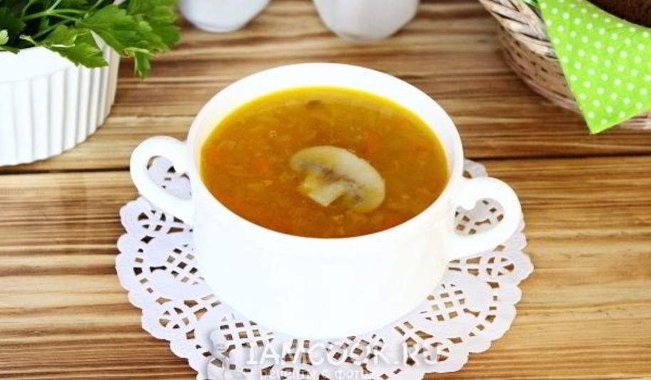 Рецепт горохового супа с грибами