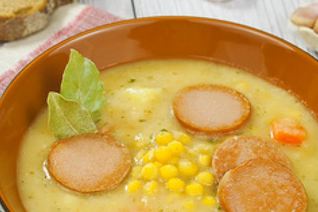 Гороховый суп с колбасой