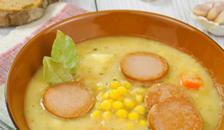 Рецепт горохового супа с колбасой