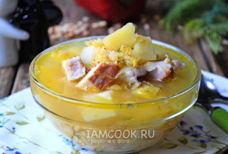 Гороховый суп с копченой курицей