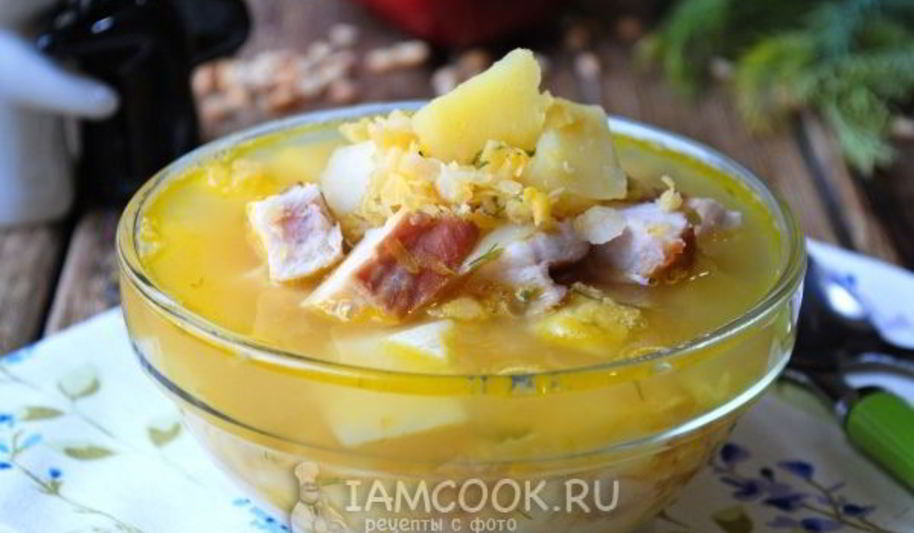 Рецепт горохового супа с копченой курицей