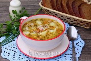 Гороховый суп с копченостями в мультиварке