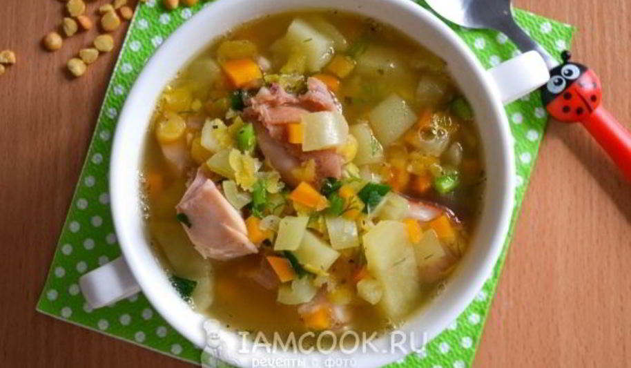 Рецепт горохового супа с копченым окорочком